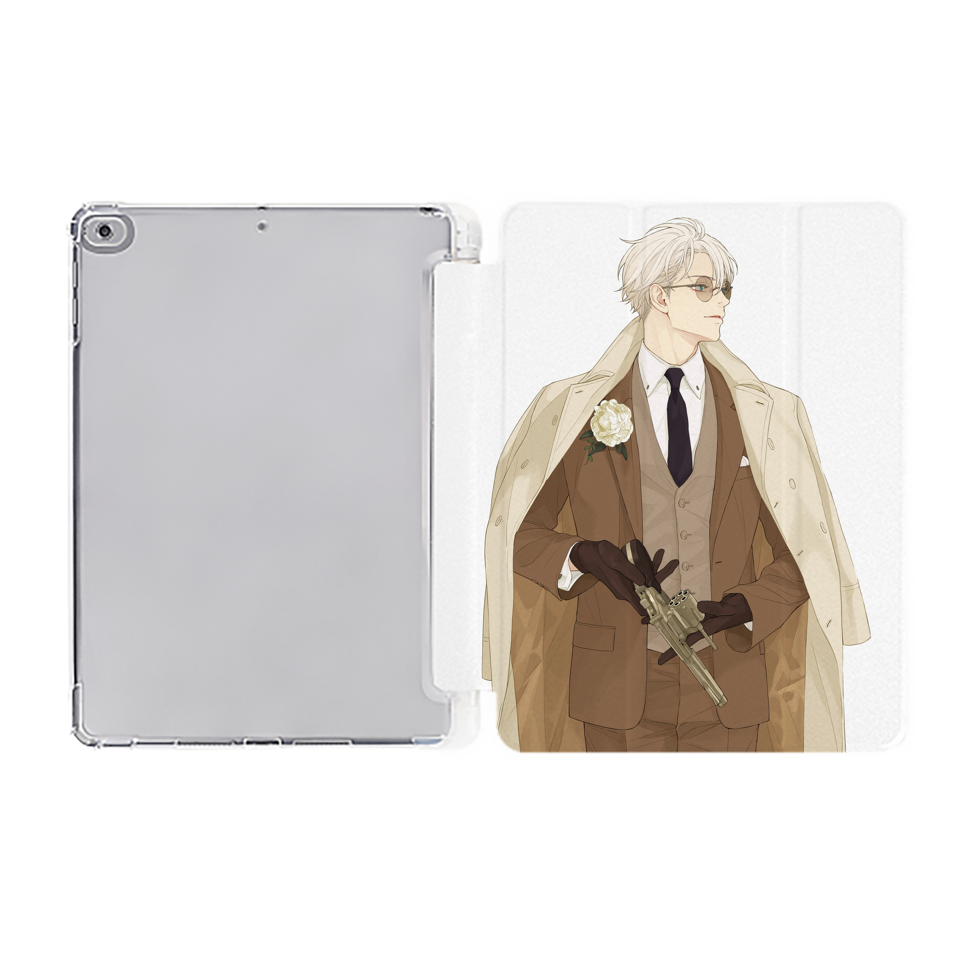 （画像用） 呪術廻戦 Jujutsu Kaisen IPad ケース ペン収納付き 三つ折りスタンド PUレザー×シリコン 対応機種9.5/10.5/10.9インチ